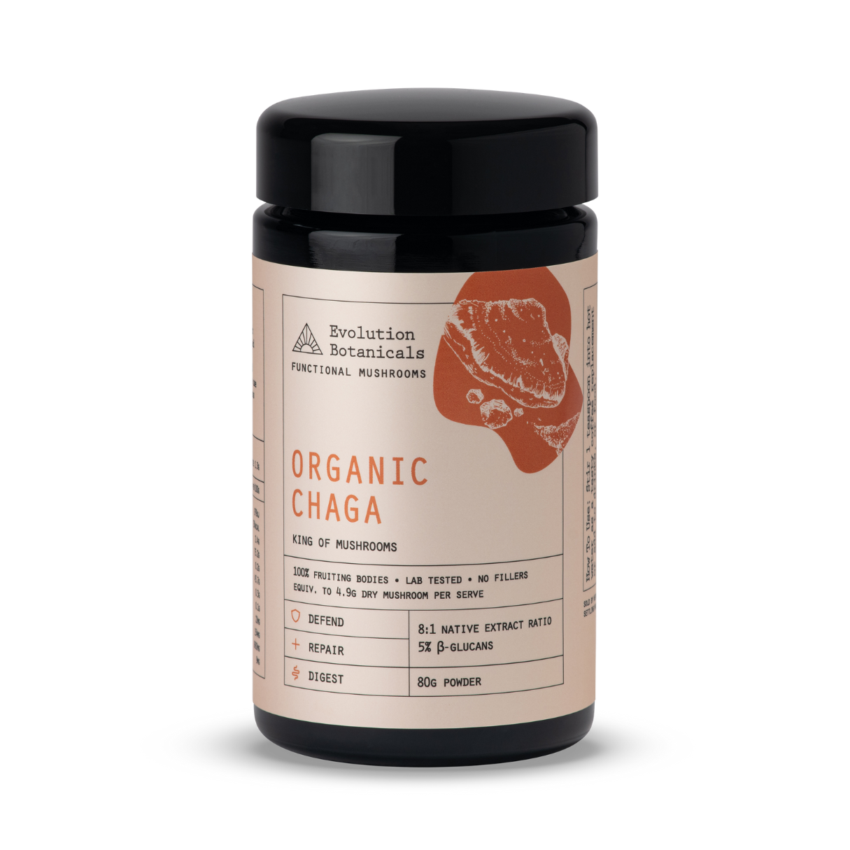 Organic Chaga Jar Front