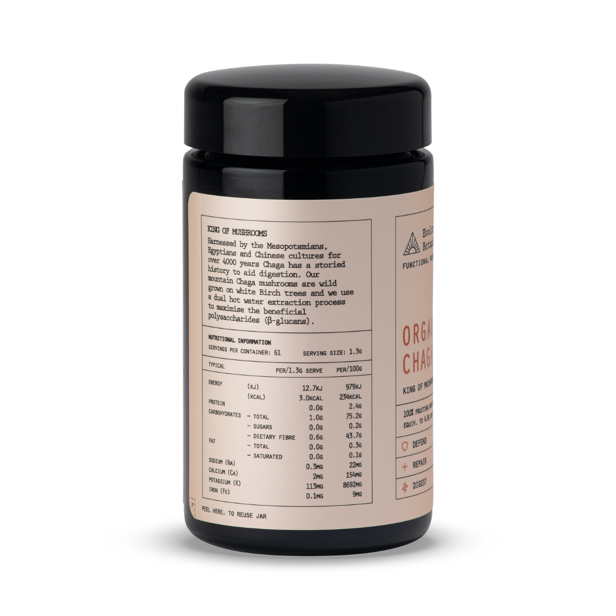 Organic Chaga  - Nutritional Information