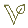 The letter V with a leaf