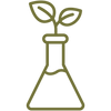 Icon of leaves growing out of a beaker