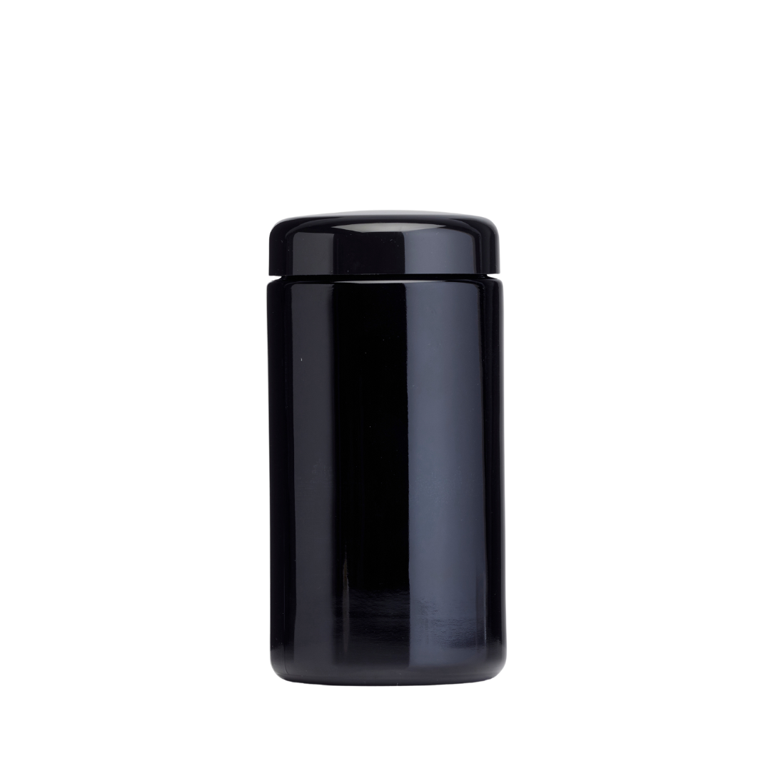 Side profile shot of a Miron Glass Jar