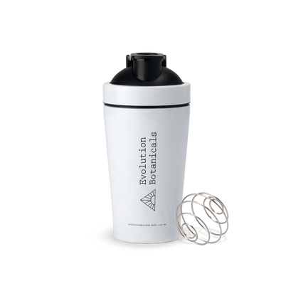 Evolution Botanicals Stainless Steel Shaker 600ml Bottle with metal coil mixer