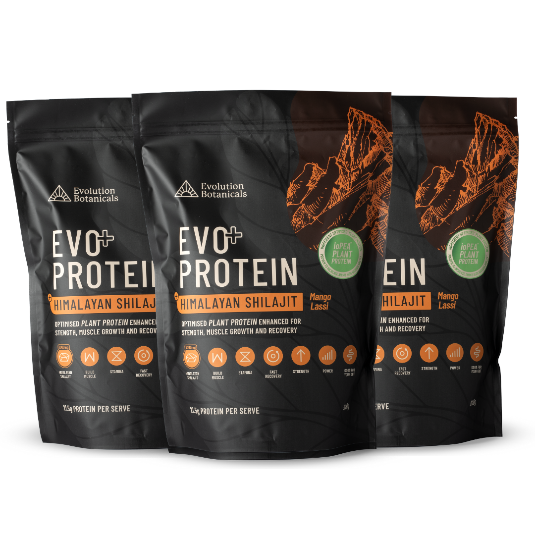 Three bags of Evo Protein+ Shilait - Mango Lassi