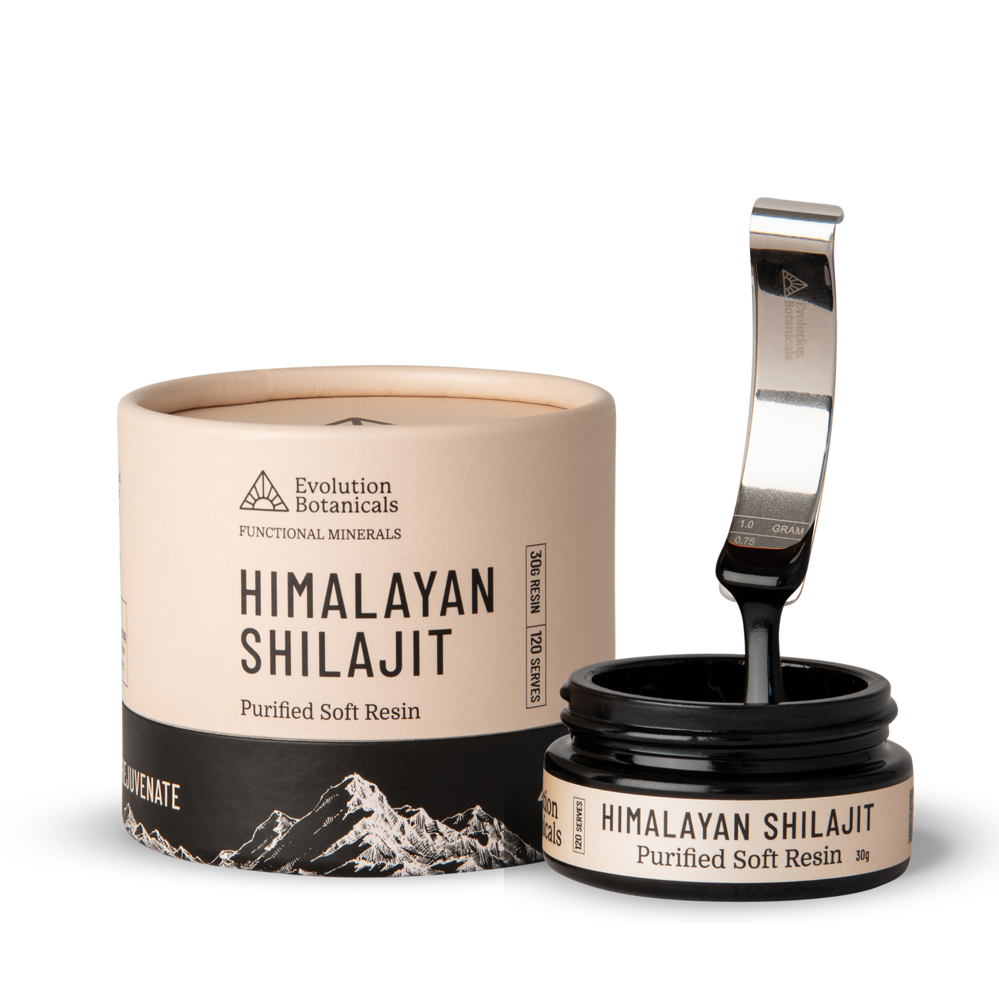 Evolution Botanicals Himalayan Shilajit Resin Scoop Front