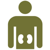 Icon of a person with their kidneys highlighted