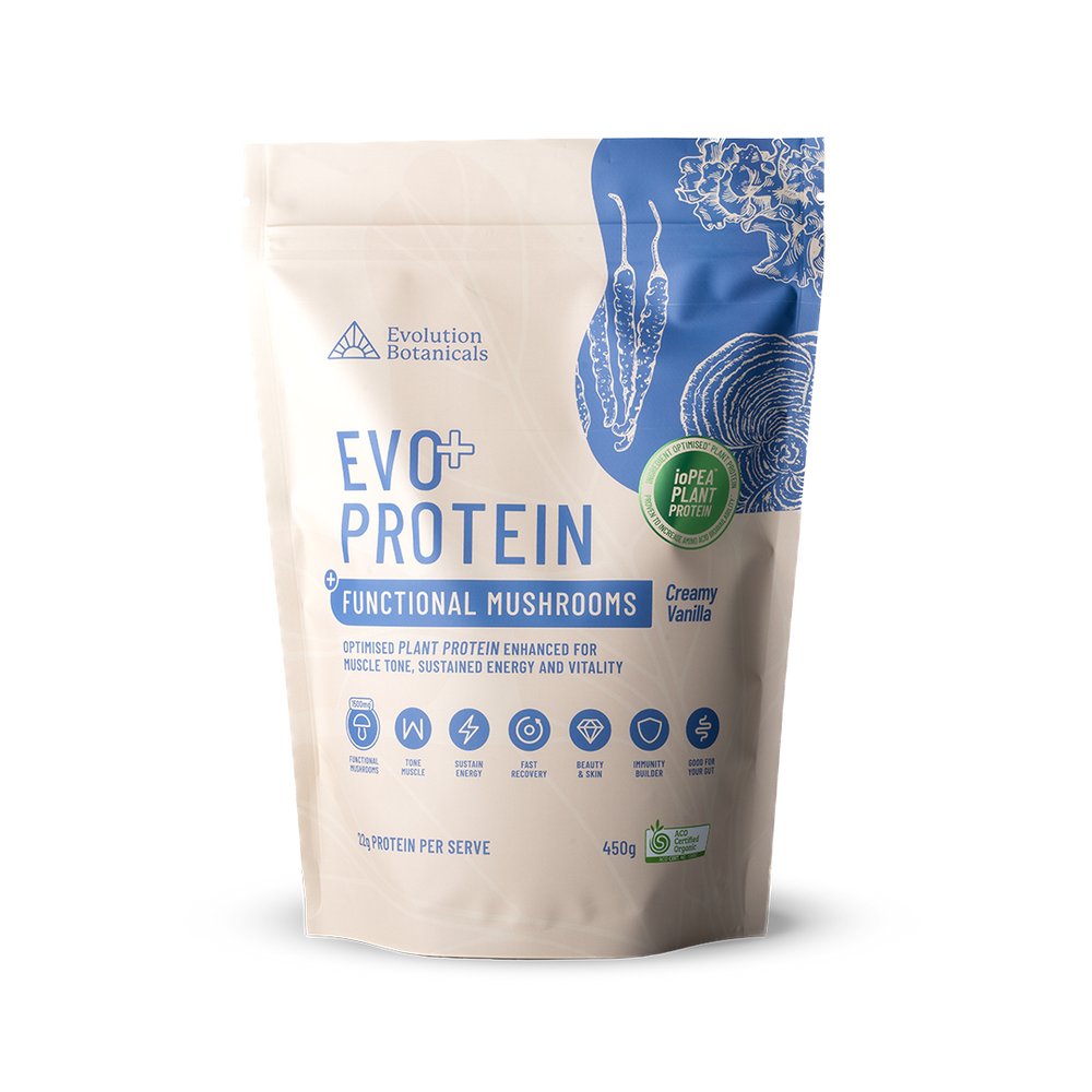 Evo Protein + Mushroom - Creamy Vanilla Bag Front