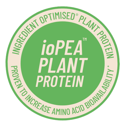 ioPea Plant Protein logo - Ingredient optimised plant protein, proven to increase amino acid bioavailability