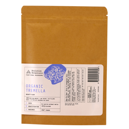 100g of Organic Tremella powder inside a resealable paper pouch