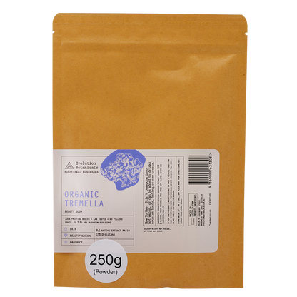 250g of Organic Tremella powder inside a resealable paper pouch